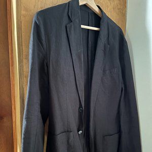 J.Crew Ludlow Somelos Men Black linen blend 36R Blazer Sport Jacket